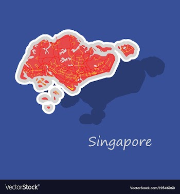 Map of singapore vector image