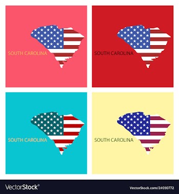 Map of south carolina usa travel and attractions vector image