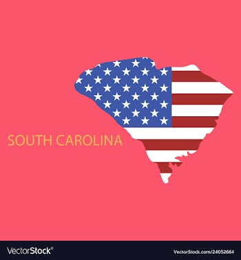 Map of south carolina usa travel and attractions vector image