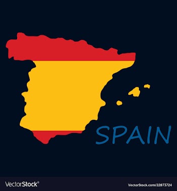 Map of spain with national flag isolated on white vector image