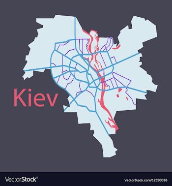 Map of the districts of kiev ukraine flat vector image