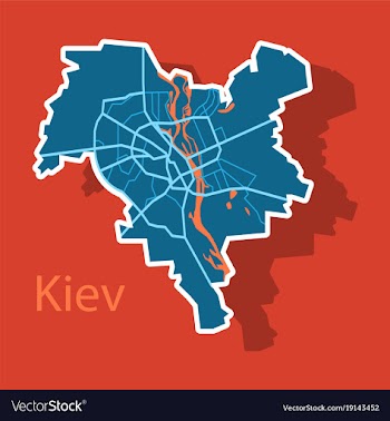Map of the districts of kiev ukraine sticker vector image