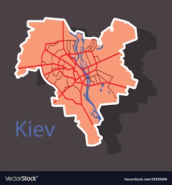 Map of the districts of kiev ukraine sticker vector image
