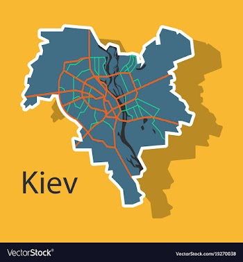 Map of the districts of kiev ukraine sticker vector image