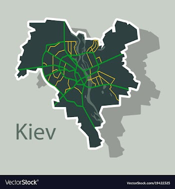 Map of the districts of kiev ukraine sticker vector image
