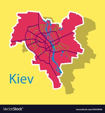 Map of the districts of kiev ukraine sticker vector image