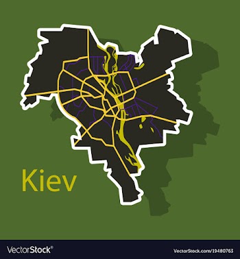 Map of the districts of kiev ukraine sticker vector image