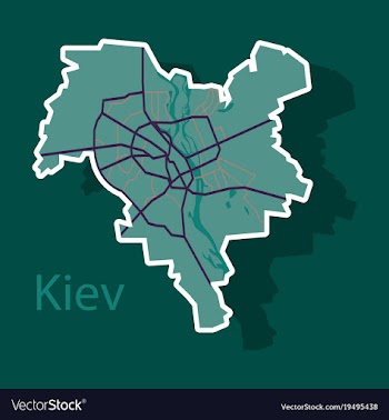 Map of the districts of kiev ukraine sticker vector image