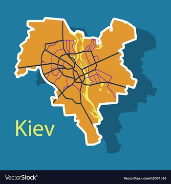 Map of the districts of kiev ukraine sticker vector image