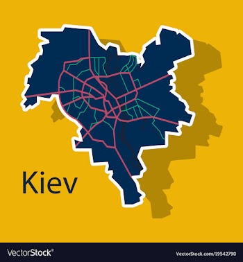 Map of the districts of kiev ukraine sticker vector image