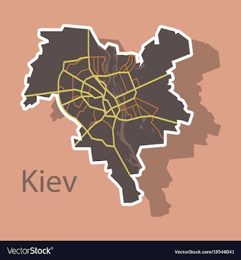 Map of the districts of kiev ukraine sticker vector image