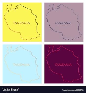 Map of the flag of the tanzania vector image