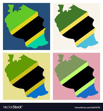 Map of the flag of the tanzania vector image