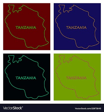 Map of the flag of the tanzania vector image