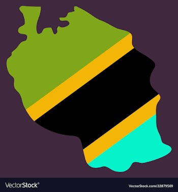 Map of the flag of the tanzania vector image
