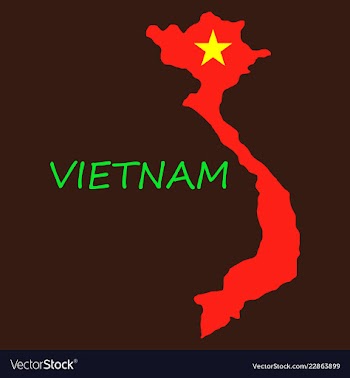 Map of vietnam with flag isolated on white vector image