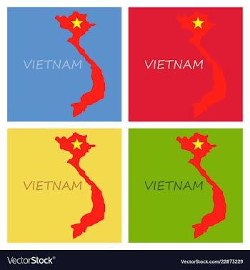 Map of vietnam with flag isolated on white vector image