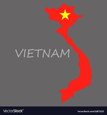 Map of vietnam with flag isolated on white vector image