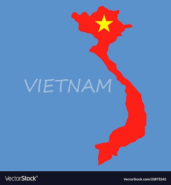 Map of vietnam with flag isolated on white vector image