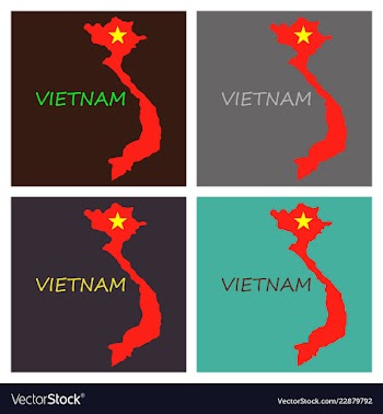 Map of vietnam with flag isolated on white vector image