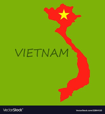 Map of vietnam with flag isolated on white vector image