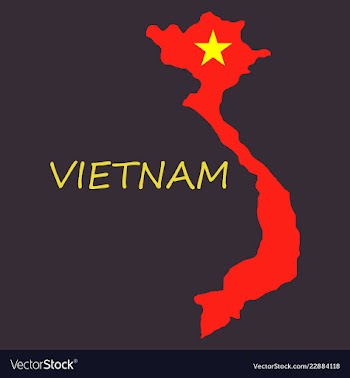 Map of vietnam with flag isolated on white vector image
