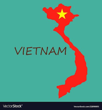 Map of vietnam with flag isolated on white vector image