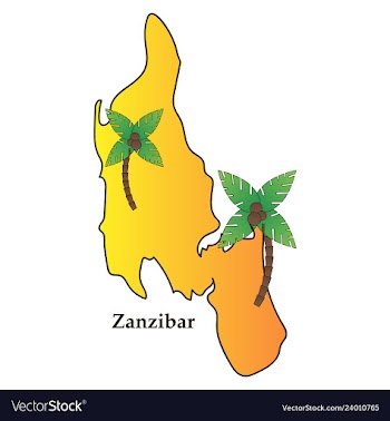Map of zanzibar with palms vector image