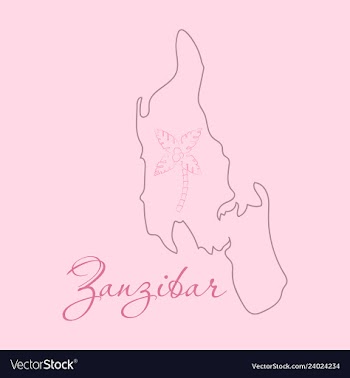 Map of zanzibar with palms vector image