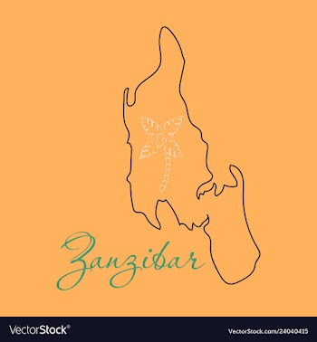 Map of zanzibar with palms vector image