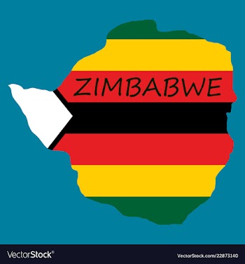 Map of zimbabwe with the image of the national vector image