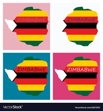 Map of zimbabwe with the image of the national vector image