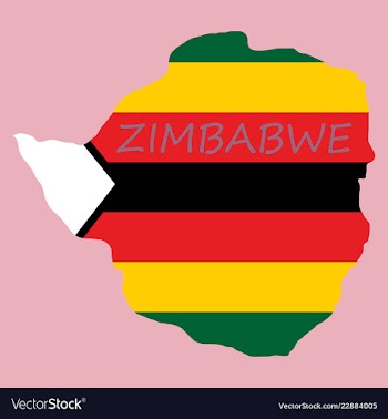 Map of zimbabwe with the image of the national vector image