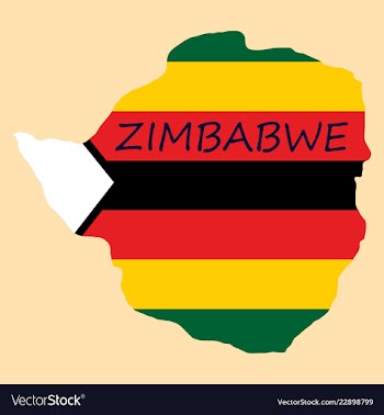 Map of zimbabwe with the image of the national vector image
