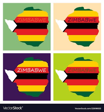 Map of zimbabwe with the image of the national vector image