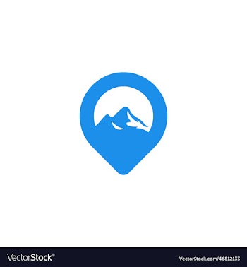 map pointer with mountain location pin maps