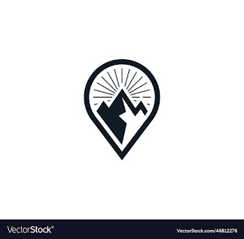 map pointer with mountain location pin maps