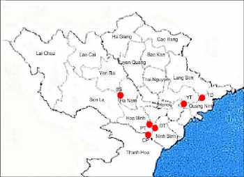 Map showing the studying sites: PT: Phu Thanh, DT: Dong Tam, BS ...