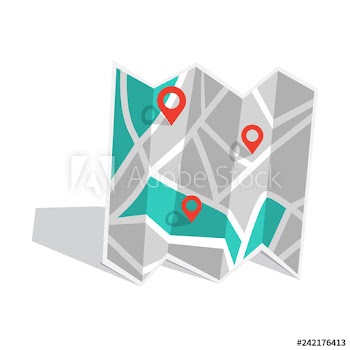 Map with the red pointer on it