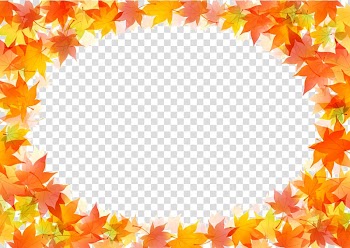 Maple leaf frame , Autumn leaf color Drawing, Autumn leaves border transparent background PNG clipart