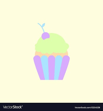 Maraschino cherry cupcake vector image