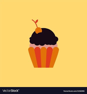 Maraschino cherry cupcake vector image