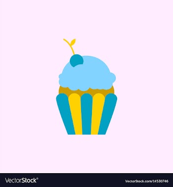 Maraschino cherry cupcake vector image