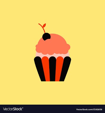 Maraschino cherry cupcake vector image