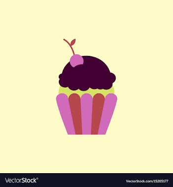 Maraschino cherry cupcake vector image