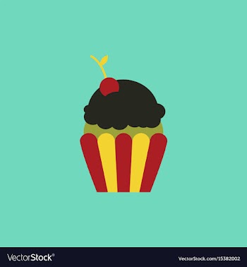 Maraschino cherry cupcake vector image