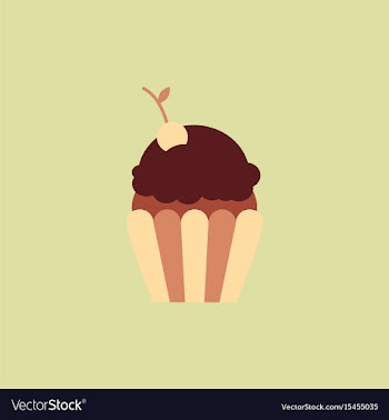 Maraschino cherry cupcake vector image