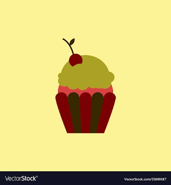 Maraschino cherry cupcake vector image