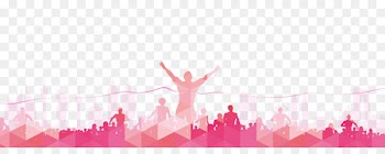 Marathon Poster Running Opening ceremony - Silhouettes of crowd running 