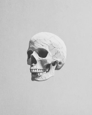 Marble Textured Skull Graphite Drawing Marble Textured Skull Graphite Drawing
